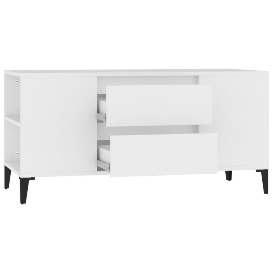Mueble para TV madera contrachapada blanco 102x44,5x50