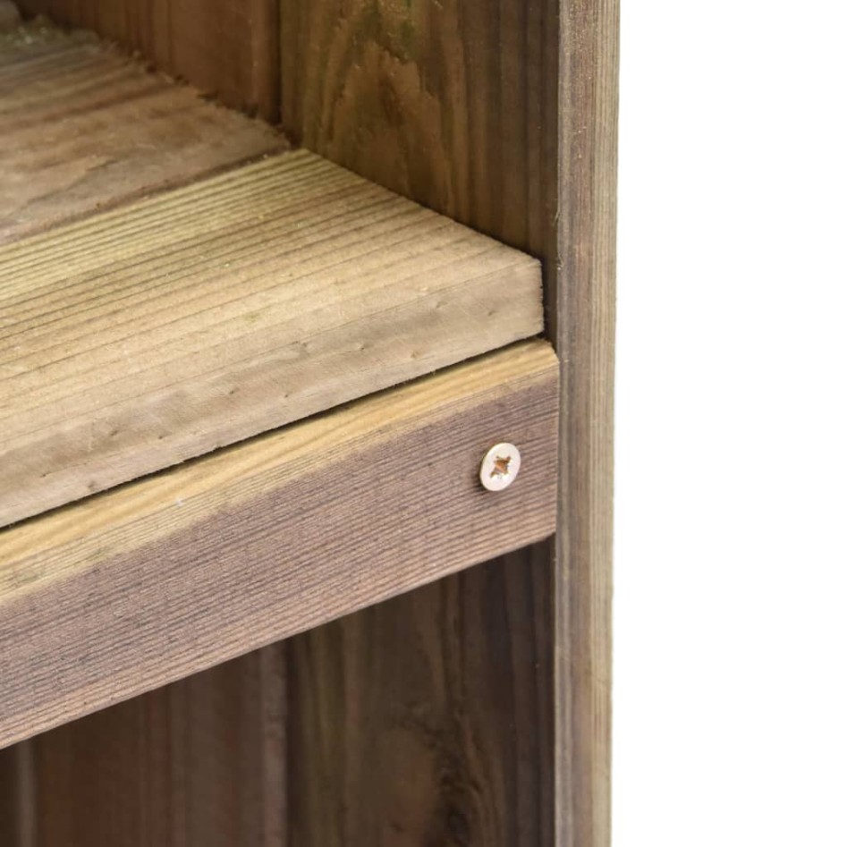 Caseta herramientas jardín madera pino impregnada 36x36x163