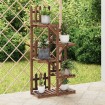 Soporte para flores madera maciza de abeto 60x25x130 cm