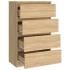 Aparador madera contrachapada color roble Sonoma 60x35x98,5