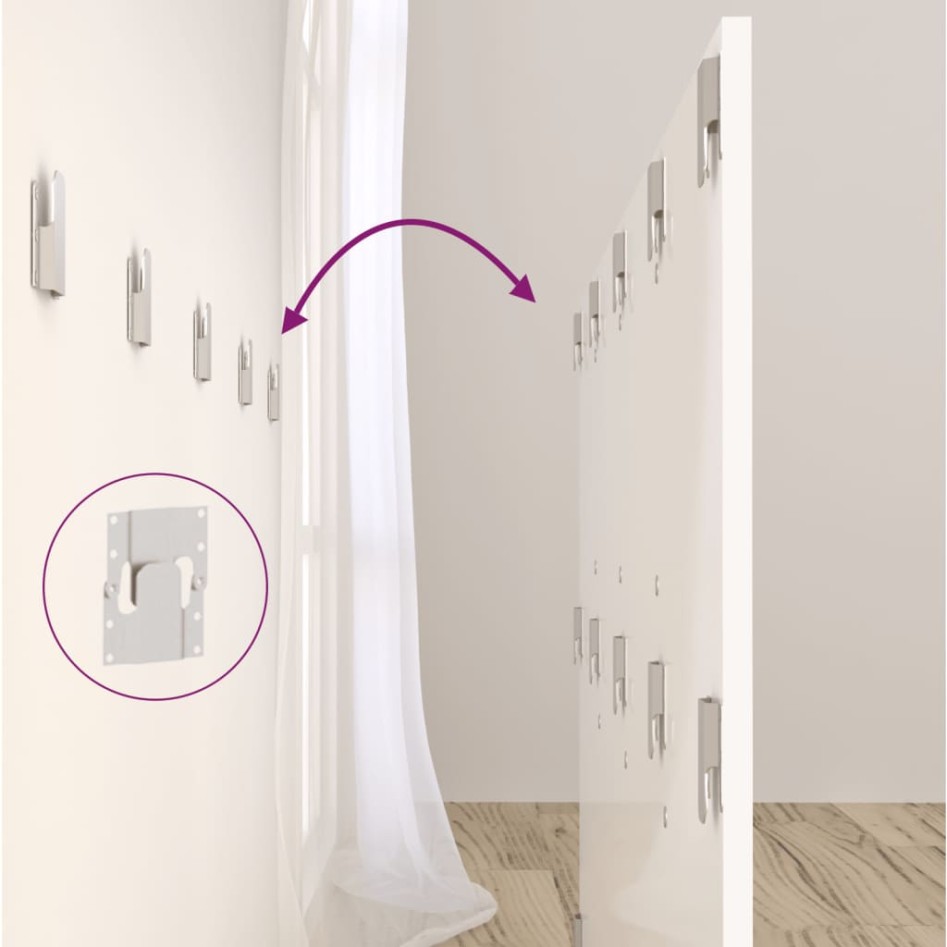 Cabecero cama madera contrachapada blanco brillo 160x1,5x80