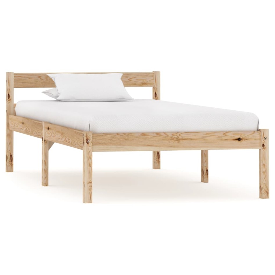 Estructura de cama sin colchón madera maciza de pino 100x200