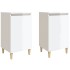 Mesitas de noche 2 uds madera blanco brillante 40x35x70