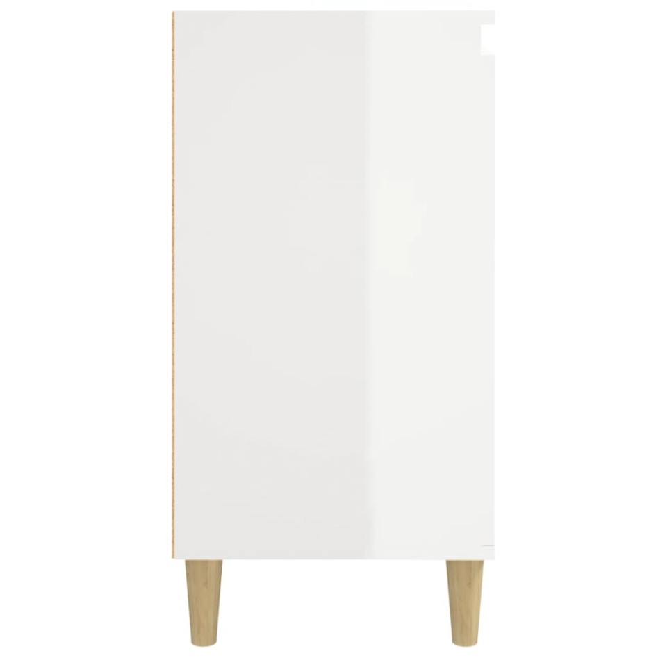 Mesitas de noche 2 uds madera blanco brillante 40x35x70