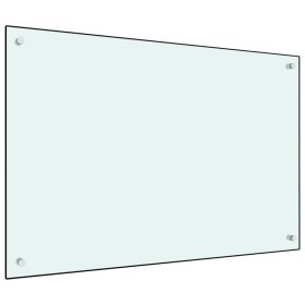 Protección salpicaduras cocina vidrio templado blanco 90x60