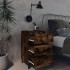 Mesita de noche con patas de metal roble ahumado 40x35x69
