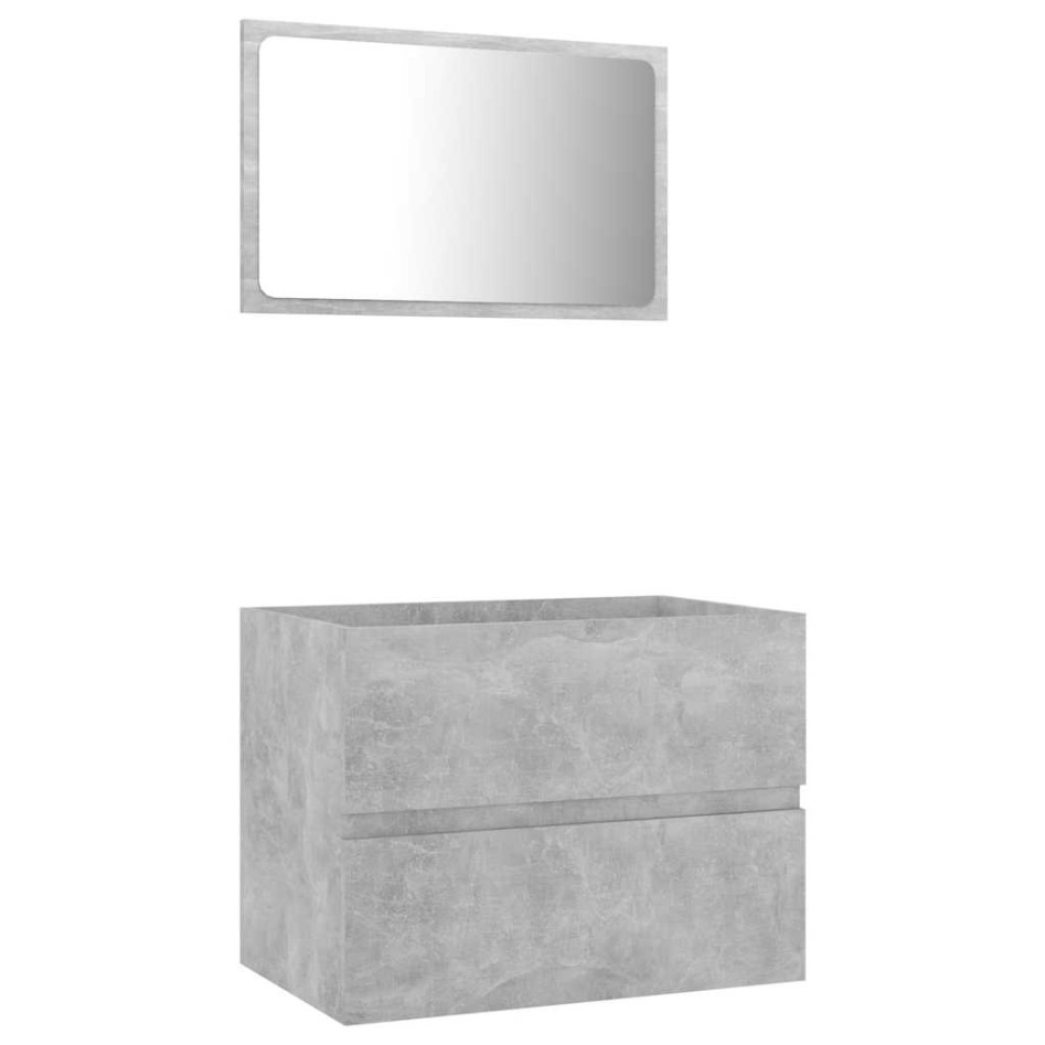 Set muebles de baño 2 piezas madera contrachapada gris