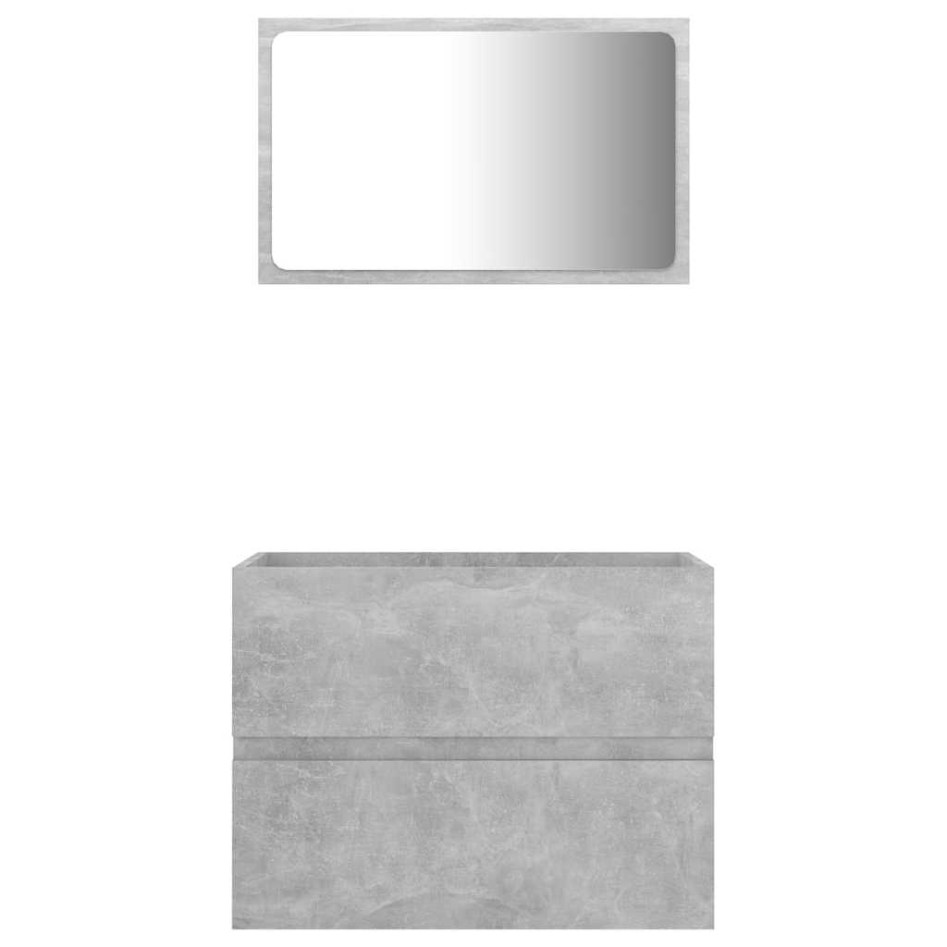 Set muebles de baño 2 piezas madera contrachapada gris