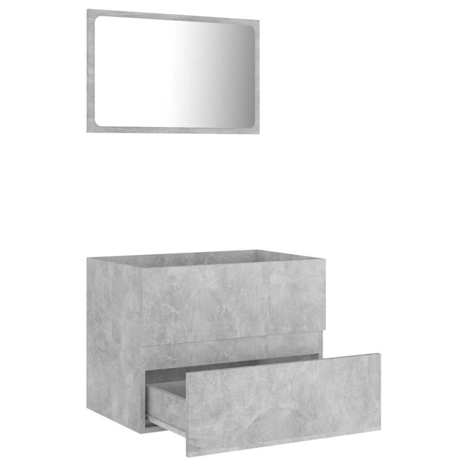 Set muebles de baño 2 piezas madera contrachapada gris
