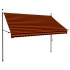 Toldo manual retráctil con LED naranja y marrón 250
