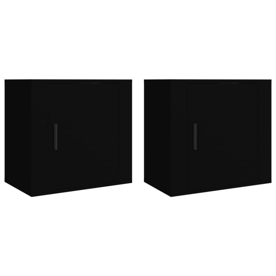 Mesitas de noche de pared 2 uds negro 50x30x47
