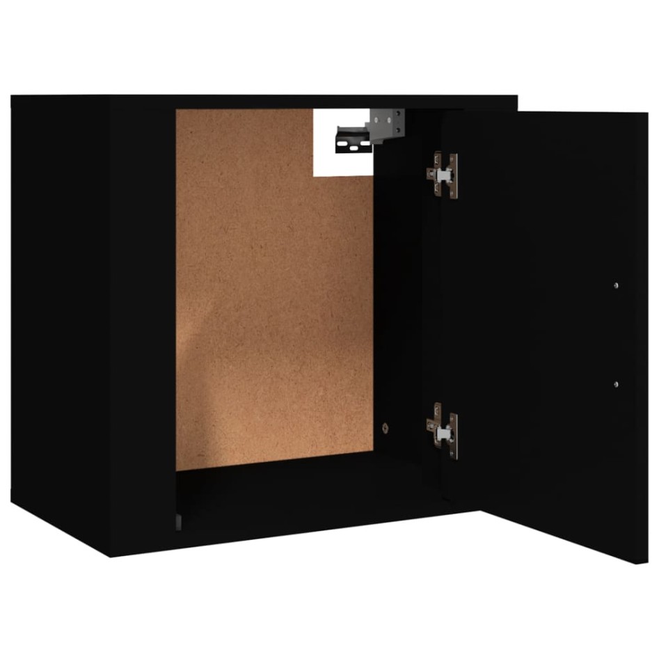 Mesitas de noche de pared 2 uds negro 50x30x47