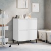 Aparador de madera contrachapada blanco 60x35x70 cm