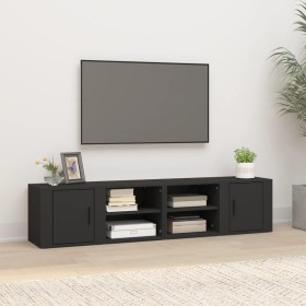 Muebles para TV 2 uds madera contrachapada negro 80x31,5x36