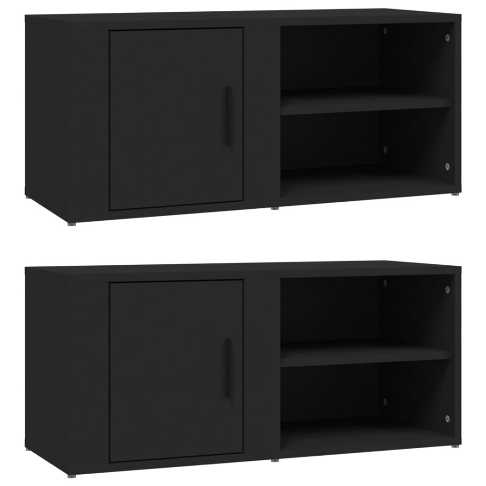 Muebles para TV 2 uds madera contrachapada negro 80x31,5x36