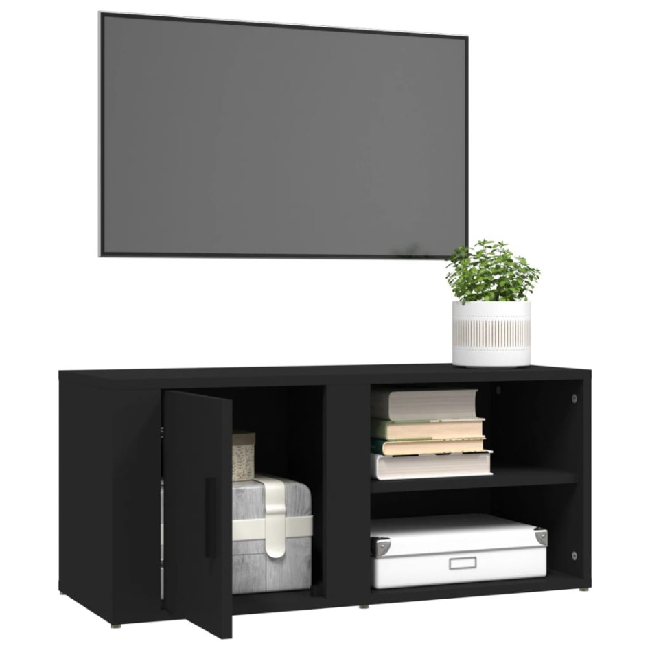 Muebles para TV 2 uds madera contrachapada negro 80x31,5x36