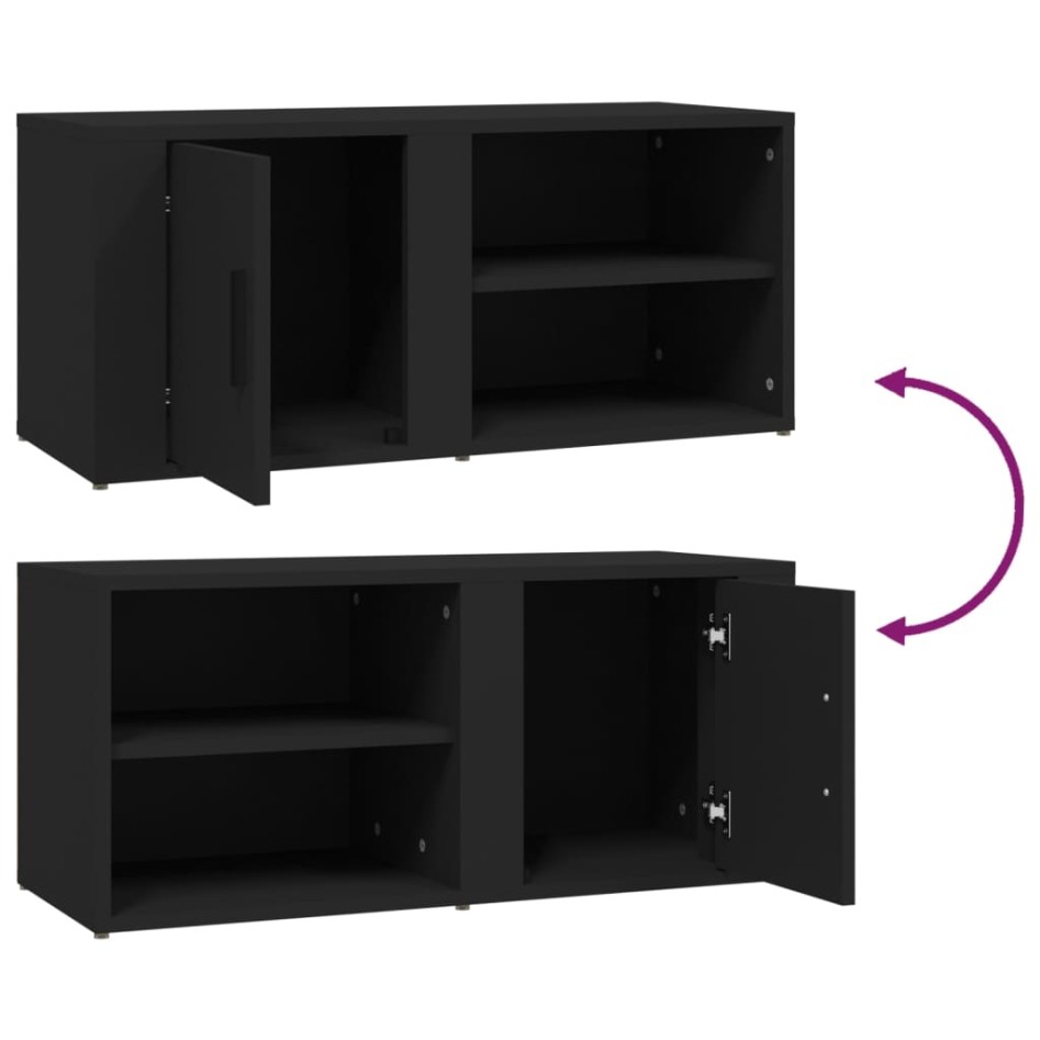 Muebles para TV 2 uds madera contrachapada negro 80x31,5x36