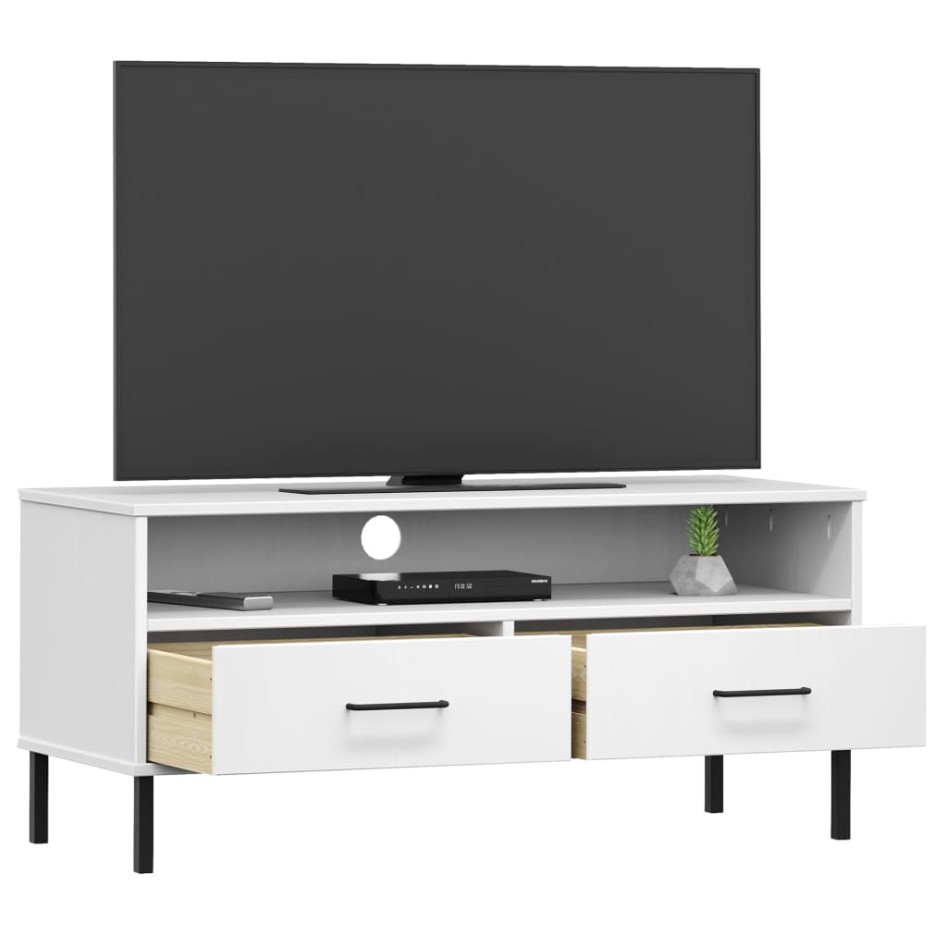 Mueble de TV con patas de metal OSLO madera maciza pino