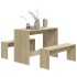 Juego de comedor 3 piezas madera contrachapada roble