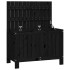 Caja de almacenaje jardín madera de pino negro 76x42,5x54
