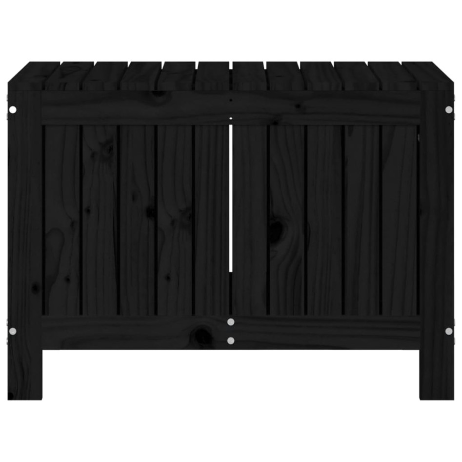 Caja de almacenaje jardín madera de pino negro 76x42,5x54