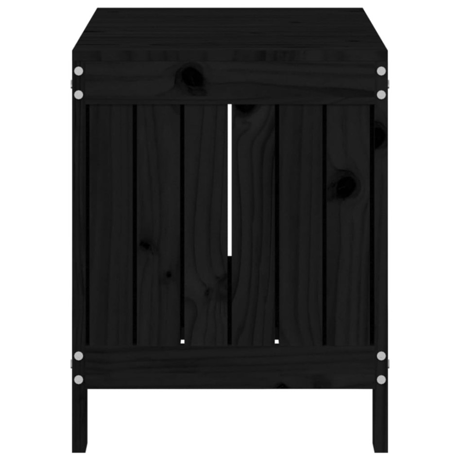 Caja de almacenaje jardín madera de pino negro 76x42,5x54