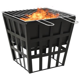 Brasero y barbacoa 2 en 1 de acero 34x34x48