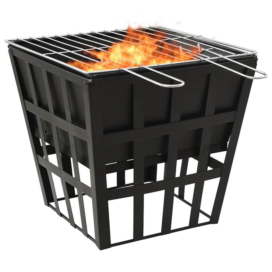 Brasero y barbacoa 2 en 1 de acero 34x34x48