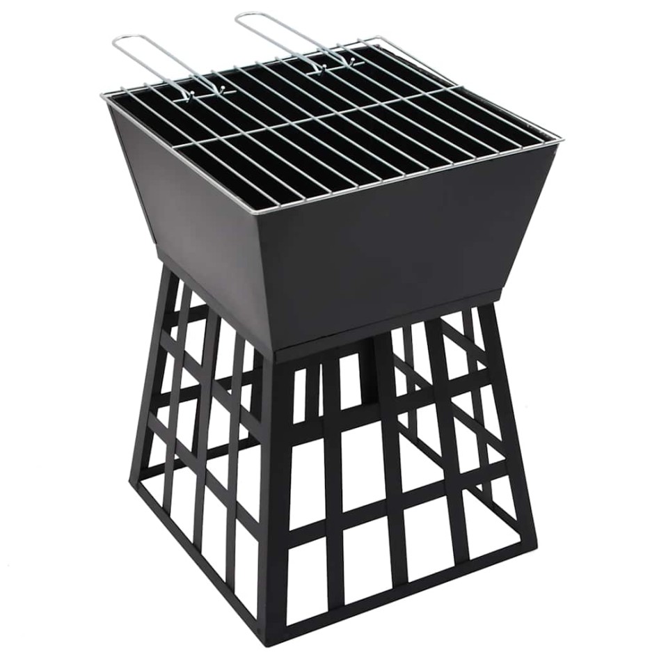 Brasero y barbacoa 2 en 1 de acero 34x34x48