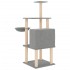 Rascador para gatos con postes de sisal gris claro 132