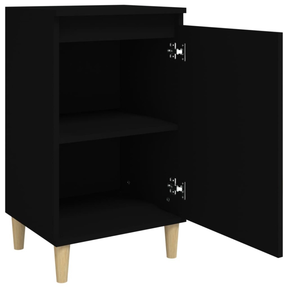 Mesitas de noche 2 uds madera contrachapada negro 40x35x70