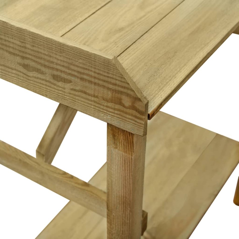 Mesa de jardinera madera de pino impregnada 75x40x90