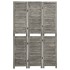 Biombo de 3 paneles de madera maciza gris 106,5x166