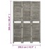 Biombo de 3 paneles de madera maciza gris 106,5x166