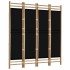 Biombo plegable de 4 paneles bambú y lona 160