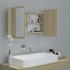 Armario espejo de baño LED acrílico roble Sonoma 80x12x45
