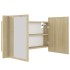 Armario espejo de baño LED acrílico roble Sonoma 80x12x45