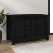 Armario zapatero de madera maciza de pino negro 70x38x45,5 cm