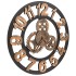 Reloj de pared de metal dorado y negro 58