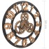 Reloj de pared de metal dorado y negro 58