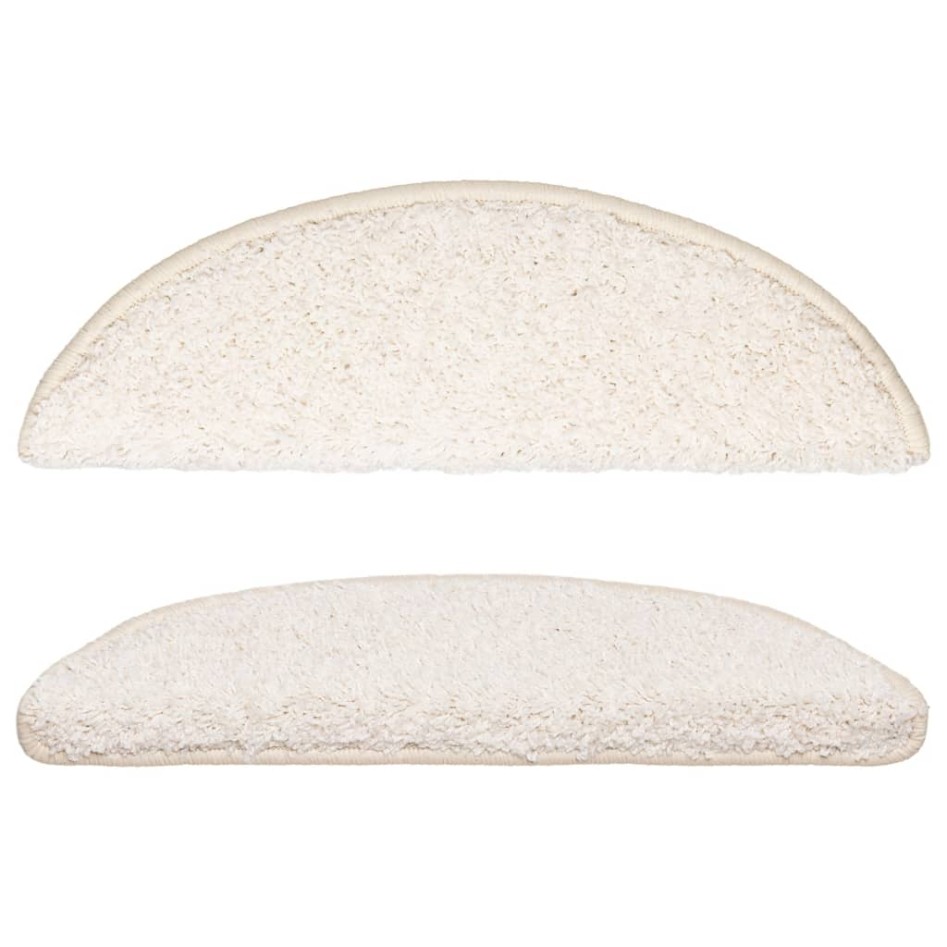 Alfombras de peldaños de escalera 15 uds blanco 56x17x3