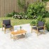 Mesa de centro de jardín bambú 90x55x37