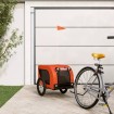 Remolque de bicicleta mascotas hierro tela Oxford naranja negro