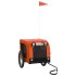 Remolque de bicicleta mascotas hierro tela Oxford naranja