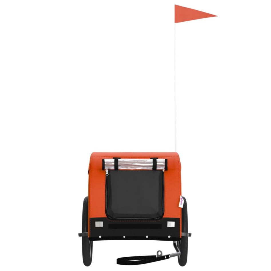 Remolque de bicicleta mascotas hierro tela Oxford naranja