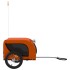Remolque de bicicleta mascotas hierro tela Oxford naranja