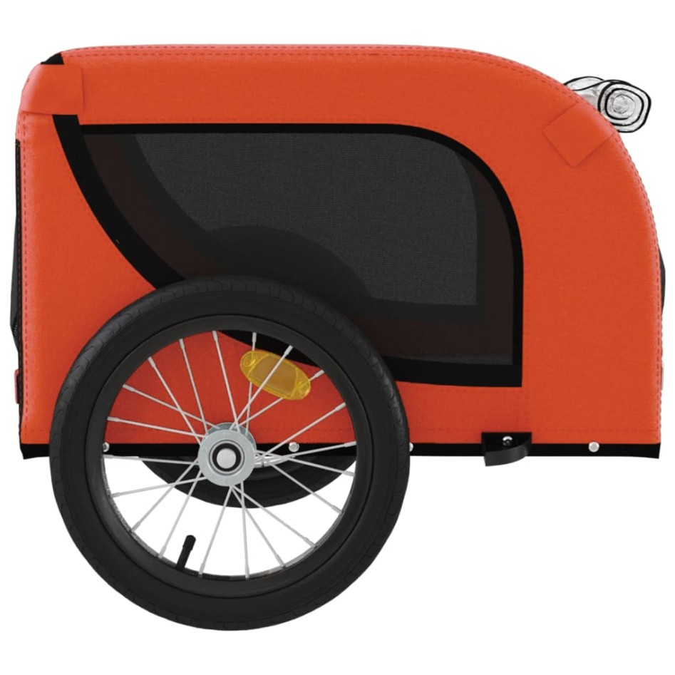 Remolque de bicicleta mascotas hierro tela Oxford naranja