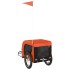 Remolque de bicicleta mascotas hierro tela Oxford naranja
