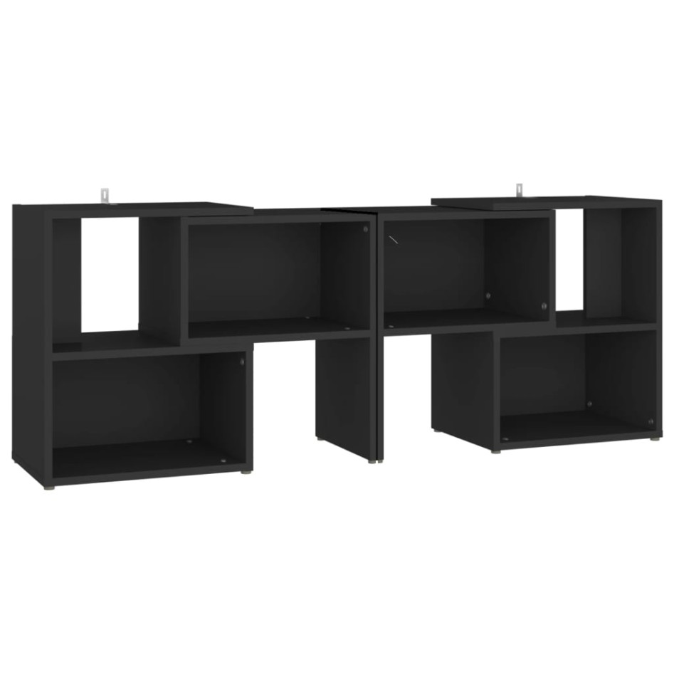 Mueble de TV madera contrachapada negro 104x30x52