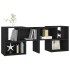 Mueble de TV madera contrachapada negro 104x30x52